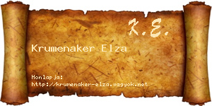 Krumenaker Elza névjegykártya